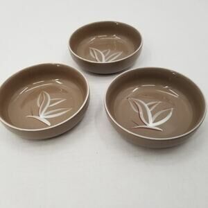 Winfield Desert Dawn Brown /Cream Handcrafted china Dinnerware MCM 3 Berry Bowls